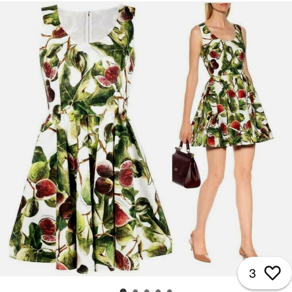 Dolce & Gabbana Fig and Leaf Print Mini Dress size 36